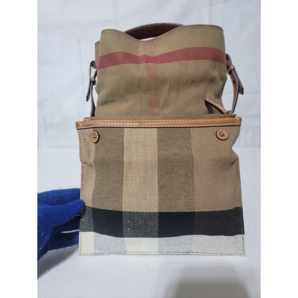 Authentic BURBERRY Ashby Handbag House Check Canvas Medium - Picture 7 of 9
